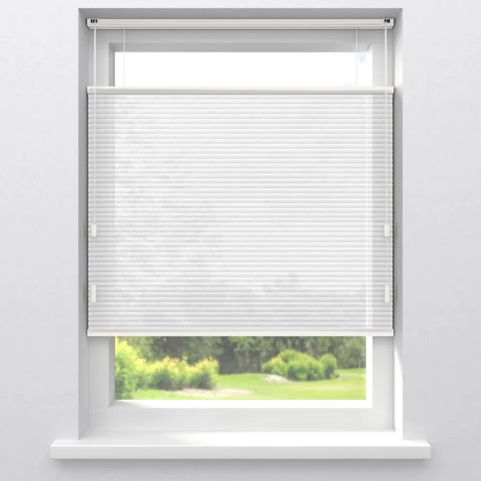 Kwantum Dubbel Plissé Jikke Wit Lichtdoorlatend