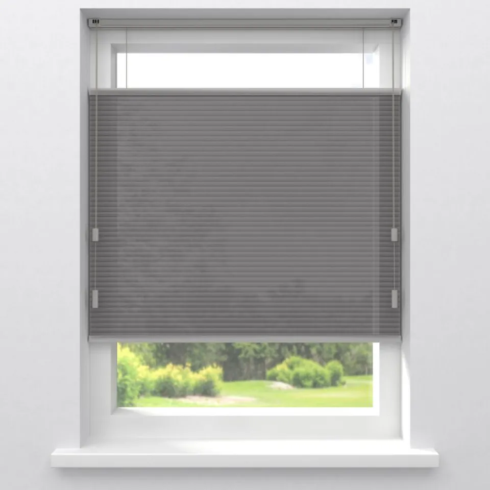 Kwantum Fenstr Dubbel Plissé Dewi Grijs Lichtdoorlatend