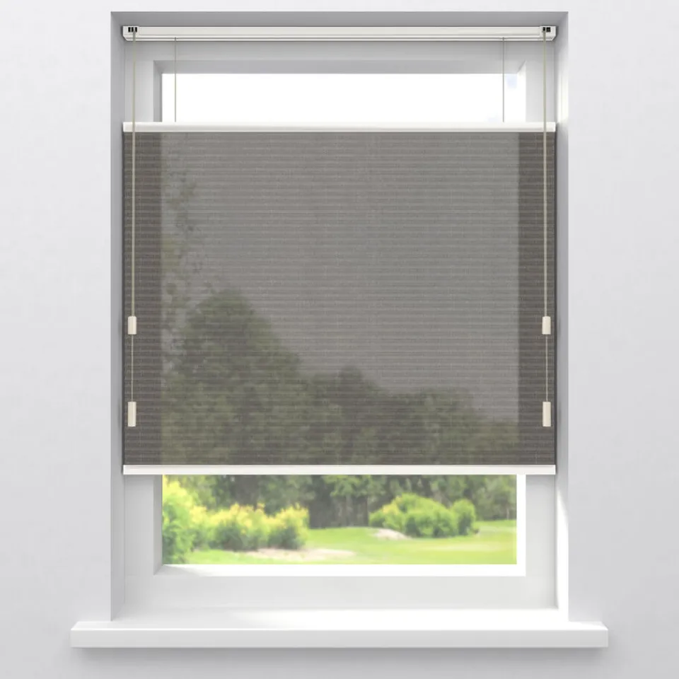 Kwantum Fenstr Dubbel Plisségordijn Maud Donkerbruin Transparant