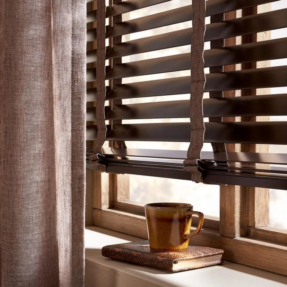 Kwantum Fenstr Houten Jaloezie Harm Bruin 50mm