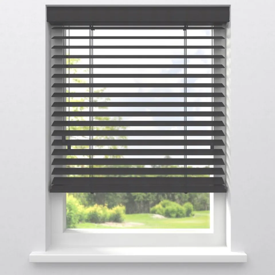 Kwantum Fenstr Houten Jaloezie Wouter Donker Grijs 50mm