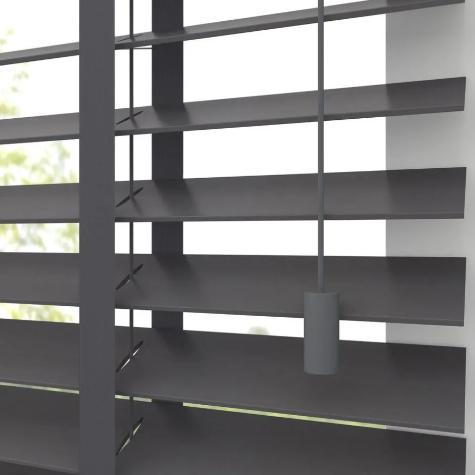 Kwantum Fenstr Houten Jaloezie Wouter Donker Grijs 50mm