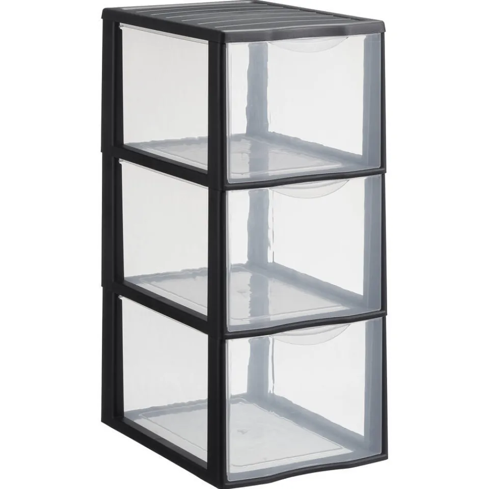 Kwantum Ladekast 3 Lades Hoog Zwart