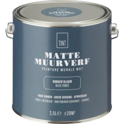 Kwantum Muurverf Mat Donker Blauw 2.5 L