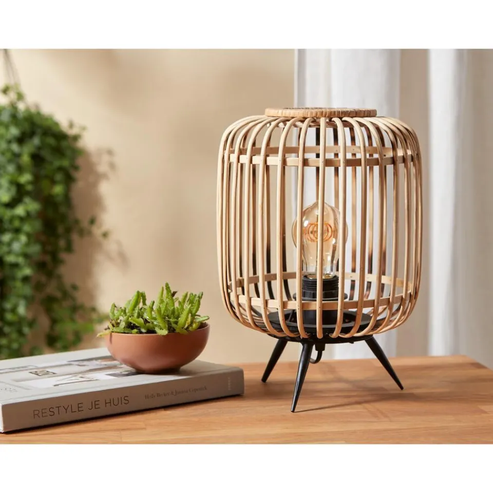 Kwantum Tafellamp Bia Zwart Naturel